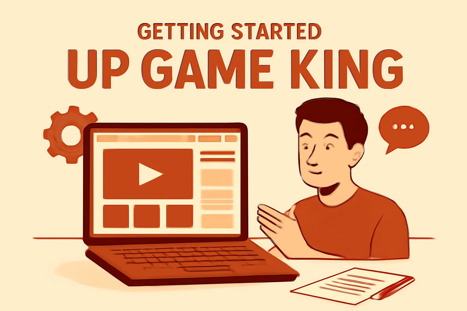 An informational scene about getting started with Up Game King.