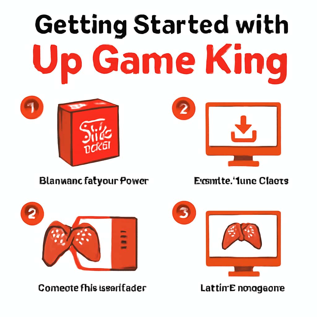 Diagram explaining the installation process of Up Game King.