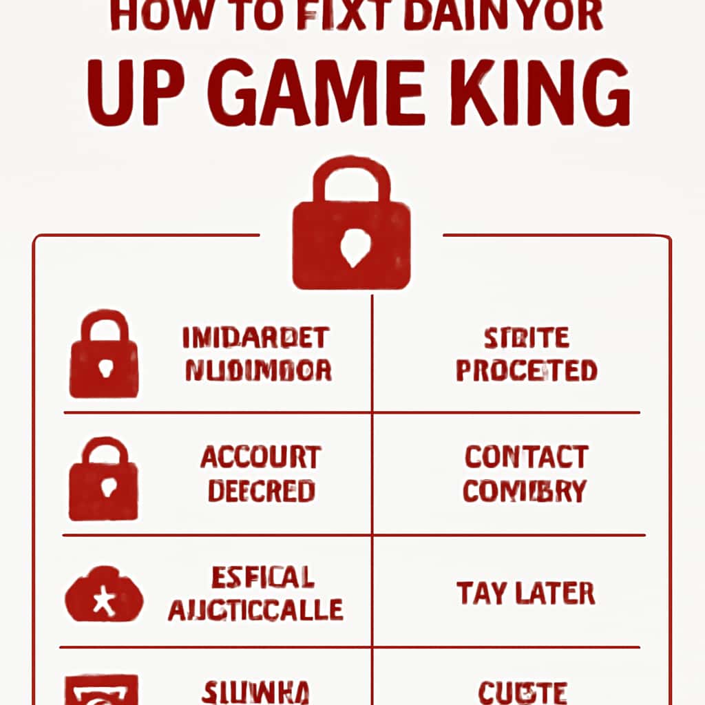 Diagram of common login issues for Up Game King.