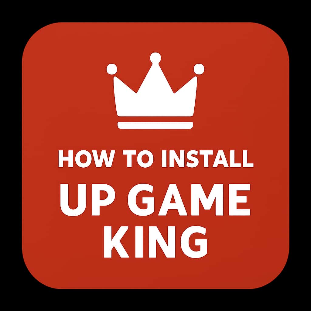 A badge representing the guide for installing Up Game King.