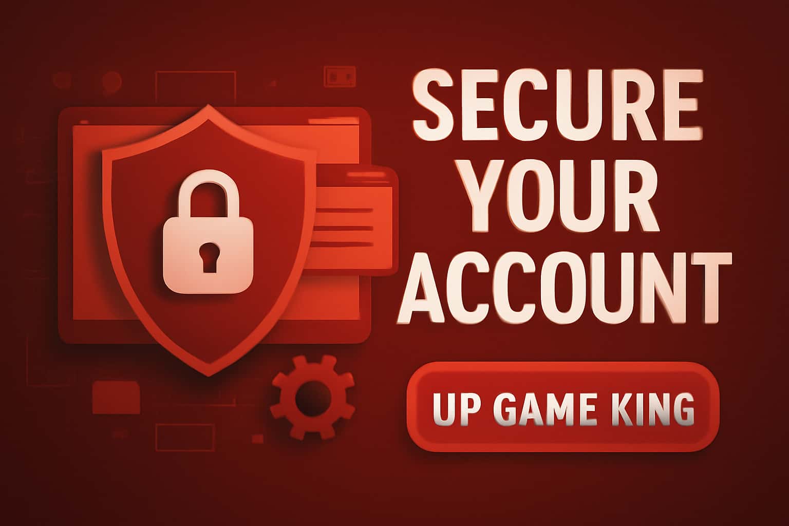 Informational scene depicting steps to secure your Up Game King account.
