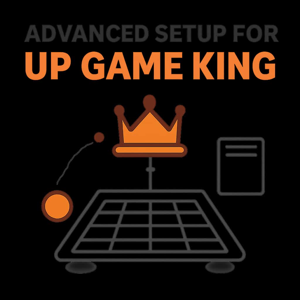 Diagram explaining the advanced setup steps for Up Game King.