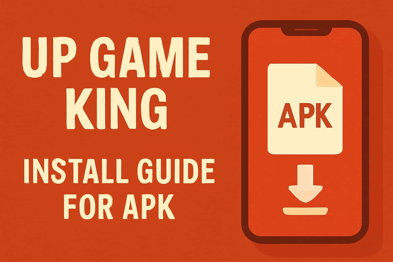 Hero image showing the Install Guide for Up Game King APK with a modern design.