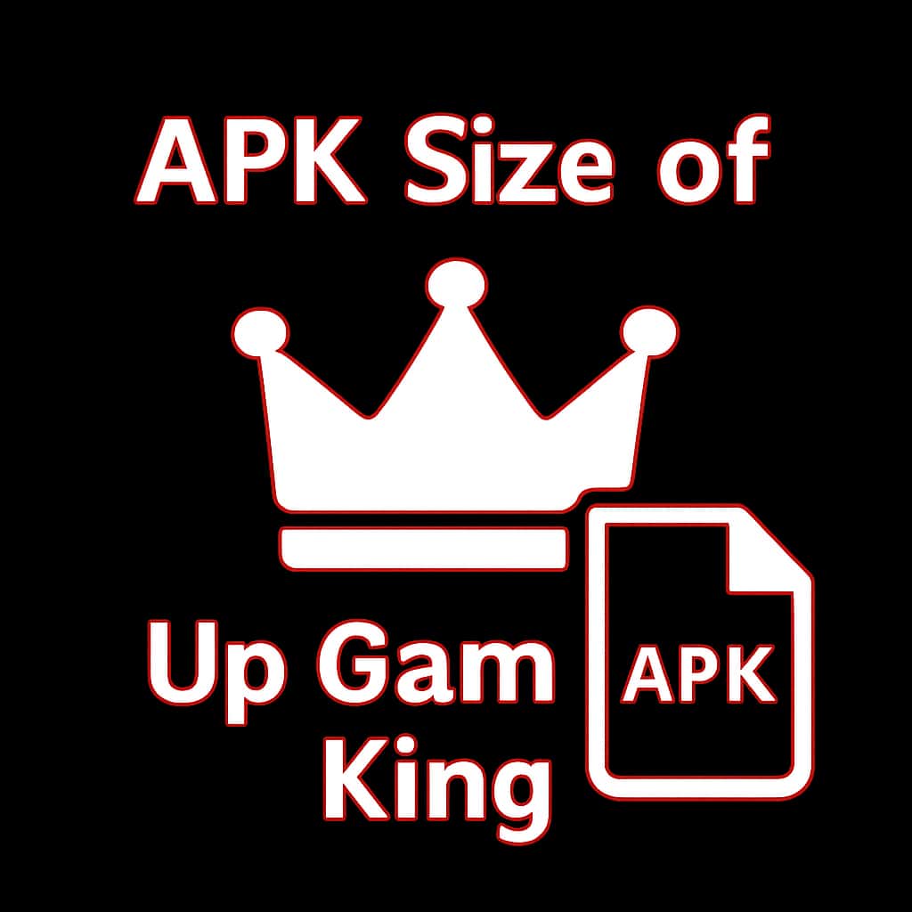 A badge representing the APK Size of Up Game King, designed in a minimalistic style.