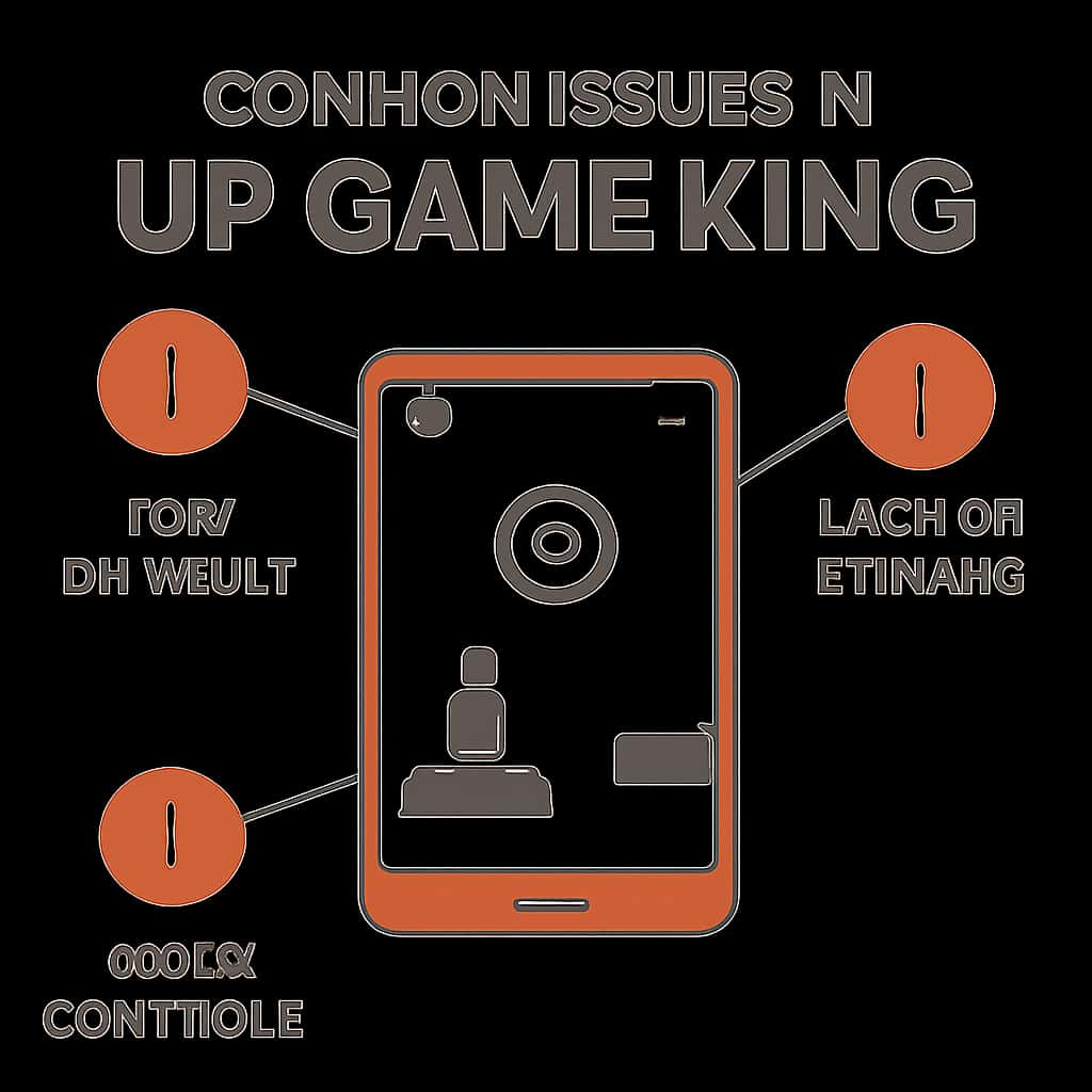 An educational diagram outlining common issues encountered in Up Game King.