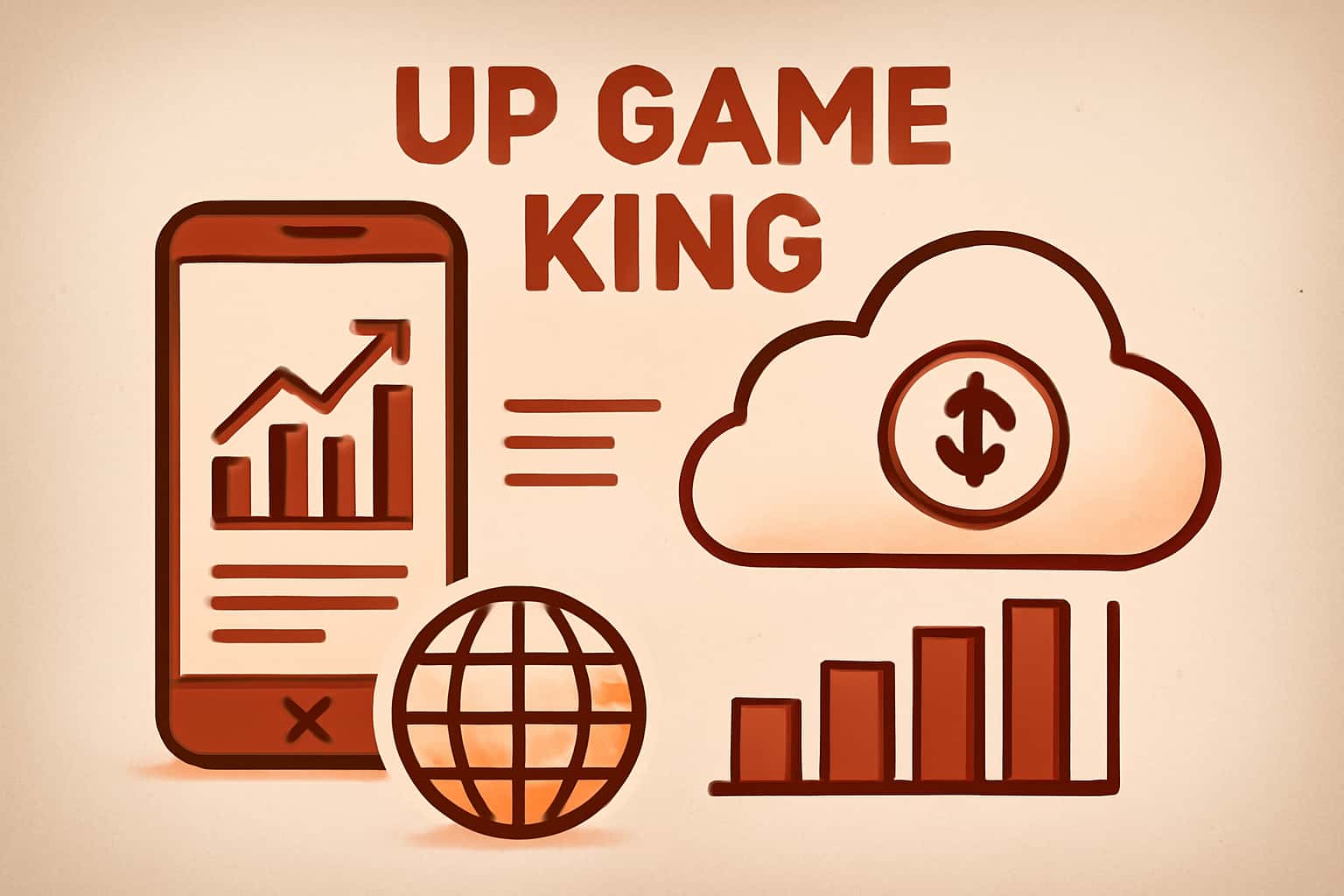 Informative graphic illustrating data usage metrics for Up Game King app.