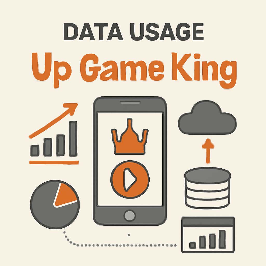 Illustration depicting data consumption patterns for Up Game King app.