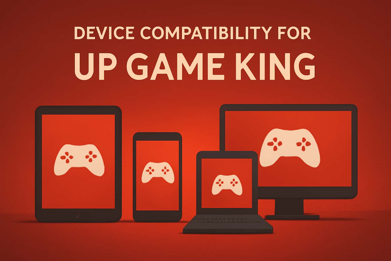 Informational image illustrating device compatibility for Up Game King.