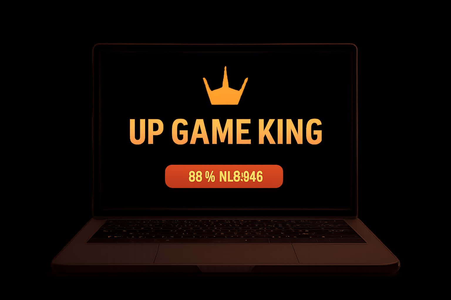 An illustrative scene showcasing the process of downloading Up Game King with embedded text.